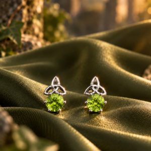 Boucles d’oreilles Celtic Trinity — Péridot Naturel