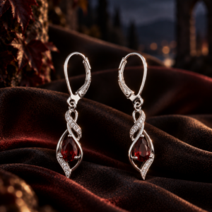 Boucles d’oreilles Noctis - Grenat Naturel