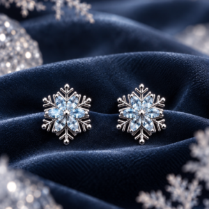 Boucles d’oreilles Frost Blossom — Topaze Bleu Ciel Naturelle