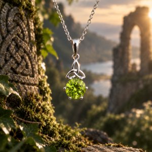 Pendentif Celtic Trinity — Péridot Naturel