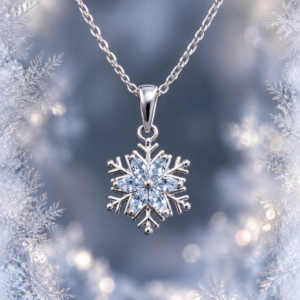 Pendentif Frost Blossom — Topaze Bleu Ciel Naturelle