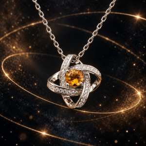 Pendentif Golden Orbit — Citrine Naturelle