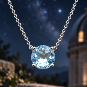 Collier Celestial Blue — Topaze Bleu Ciel Naturelle